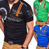 Men's Fashion Short Sleeve Letter Printed Polo Shirt